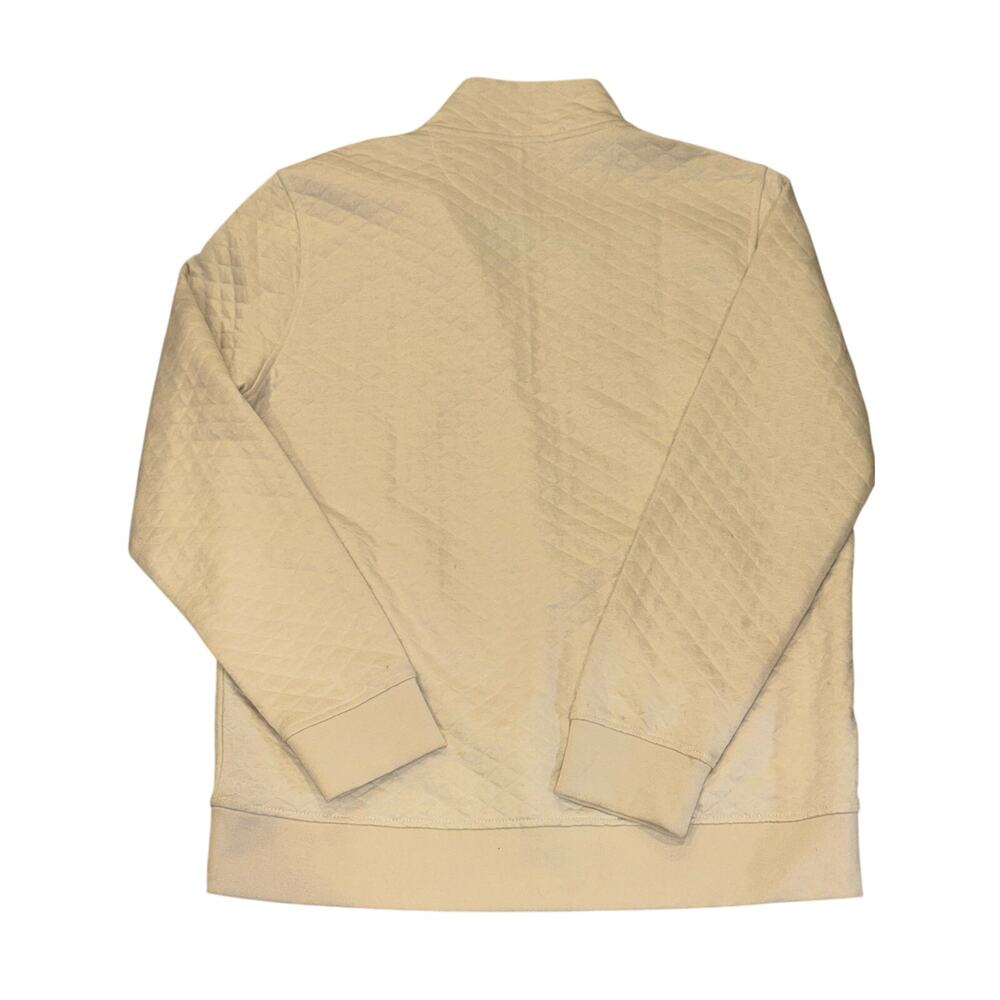 Original Penguin Quilted Pullover Sweatshirt Cream L/G - Picture 4 of 5